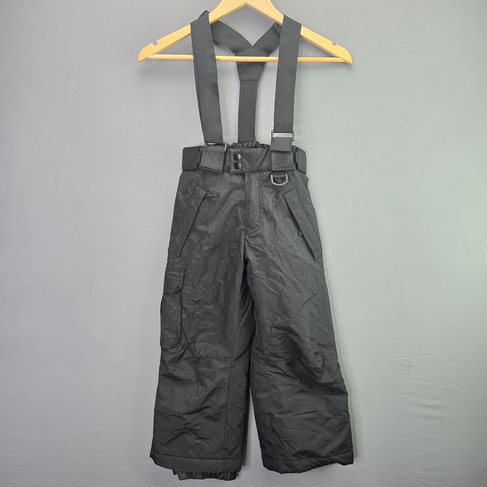 Sport Essentials Snow Bib Overalls Size 4 Black Insulated Ski Pants Suspenders
